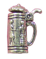 Dollhouse Miniature Stein W/People Open/Sterling Dollhouse Miniature Stein W/People Open/Sterling